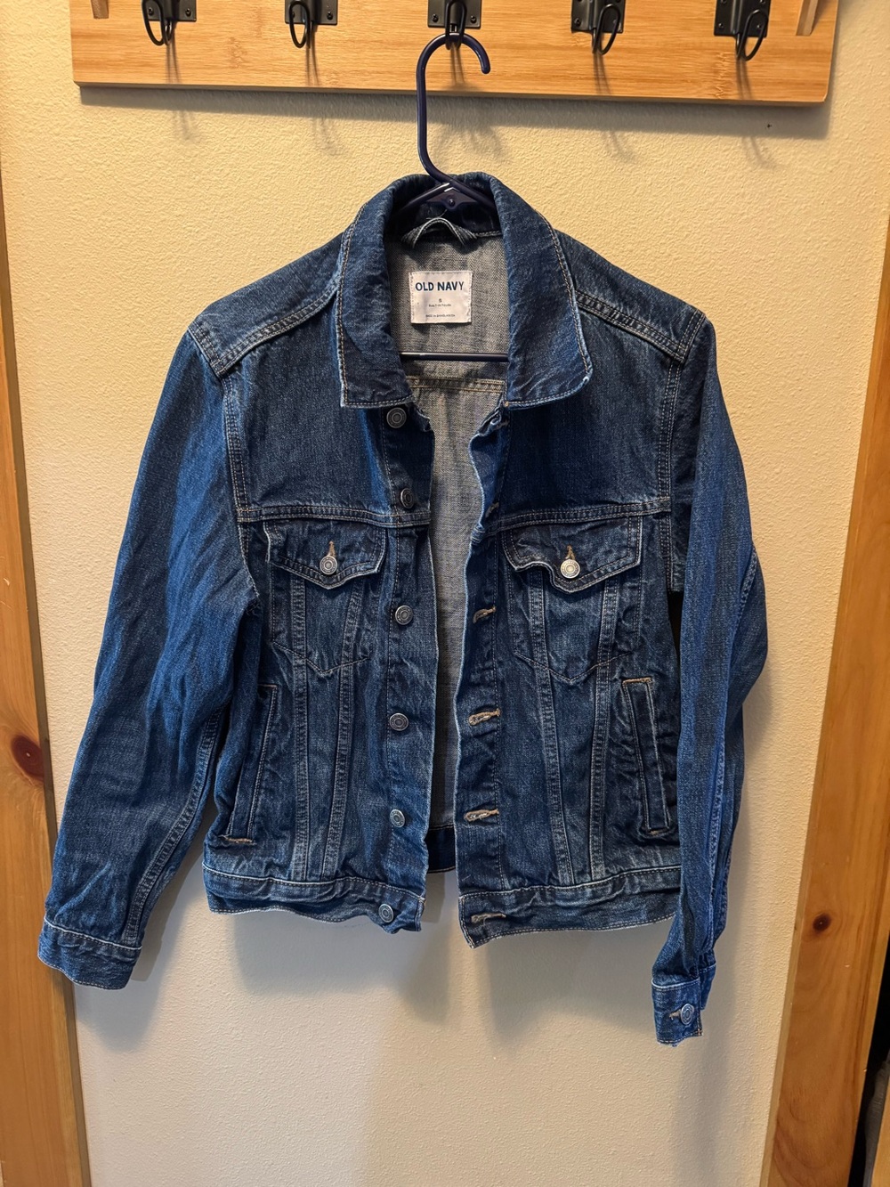 Old Navy Dark Blue Denim Jacket with Button Front
